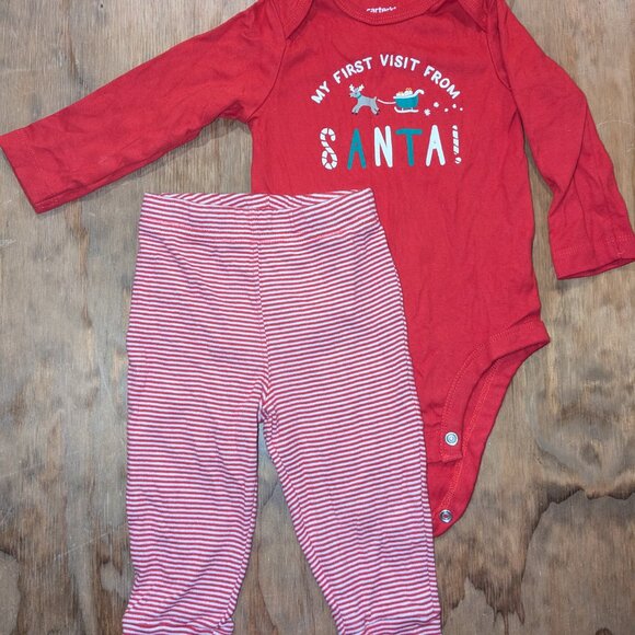 Carter's Christmas onesie & pants set, 6-9 months - Picture 2 of 3